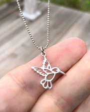 Hummingbird Silver Charm Necklace