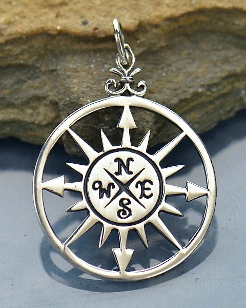 Compass Rose Sterling Silver Necklace