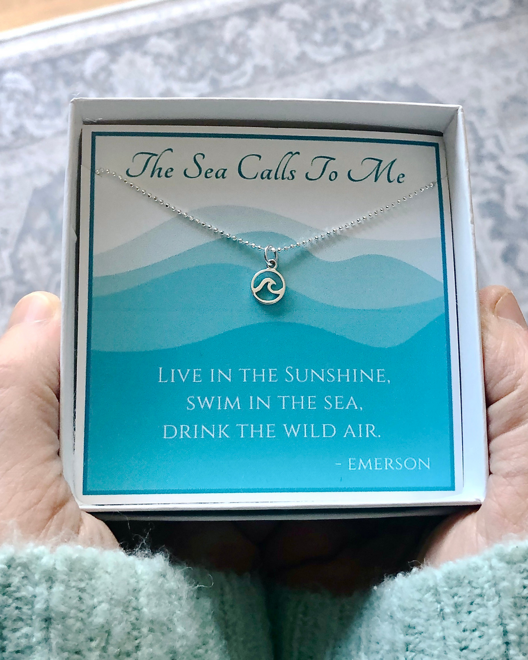 Wave Necklace With Emerson Quote