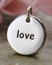 Love Silver Disk Necklace
