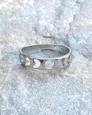 Moon Phases Cut Out Sterling Silver Ring