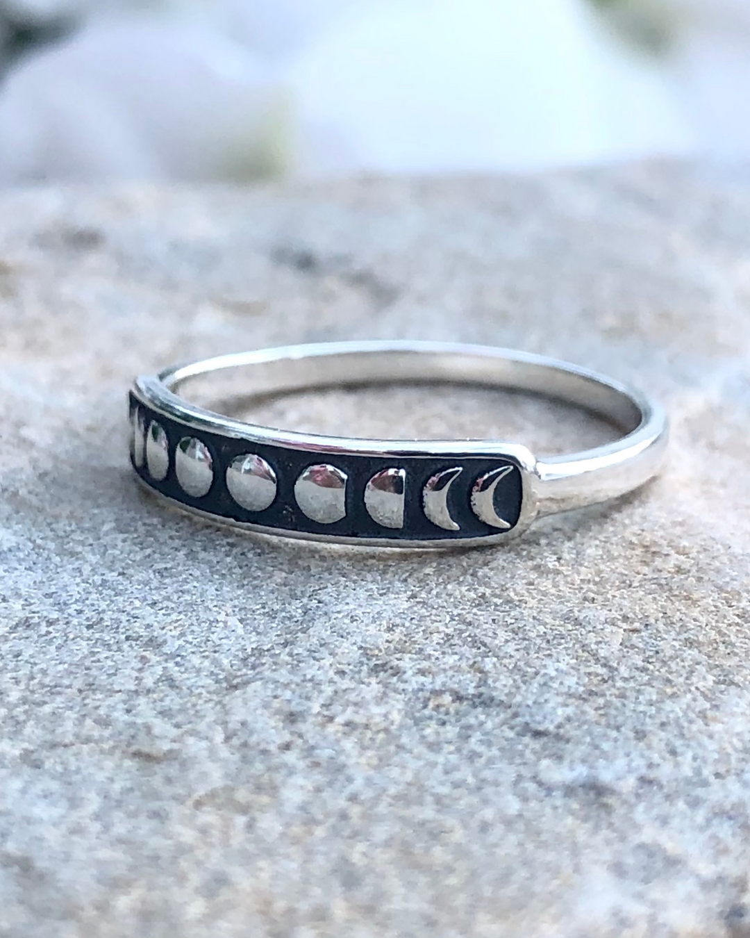 Moon Phases Sterling Silver Ring