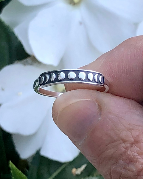Moon Phases Sterling Silver Ring