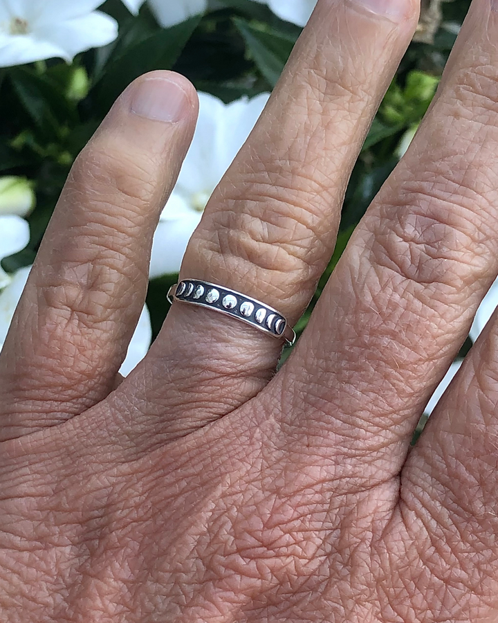 Moon Phases Sterling Silver Ring