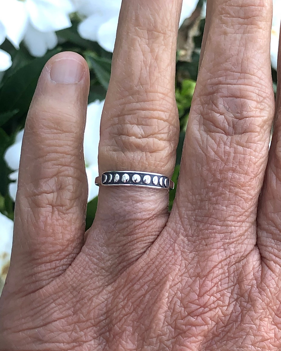 Moon Phases Sterling Silver Ring