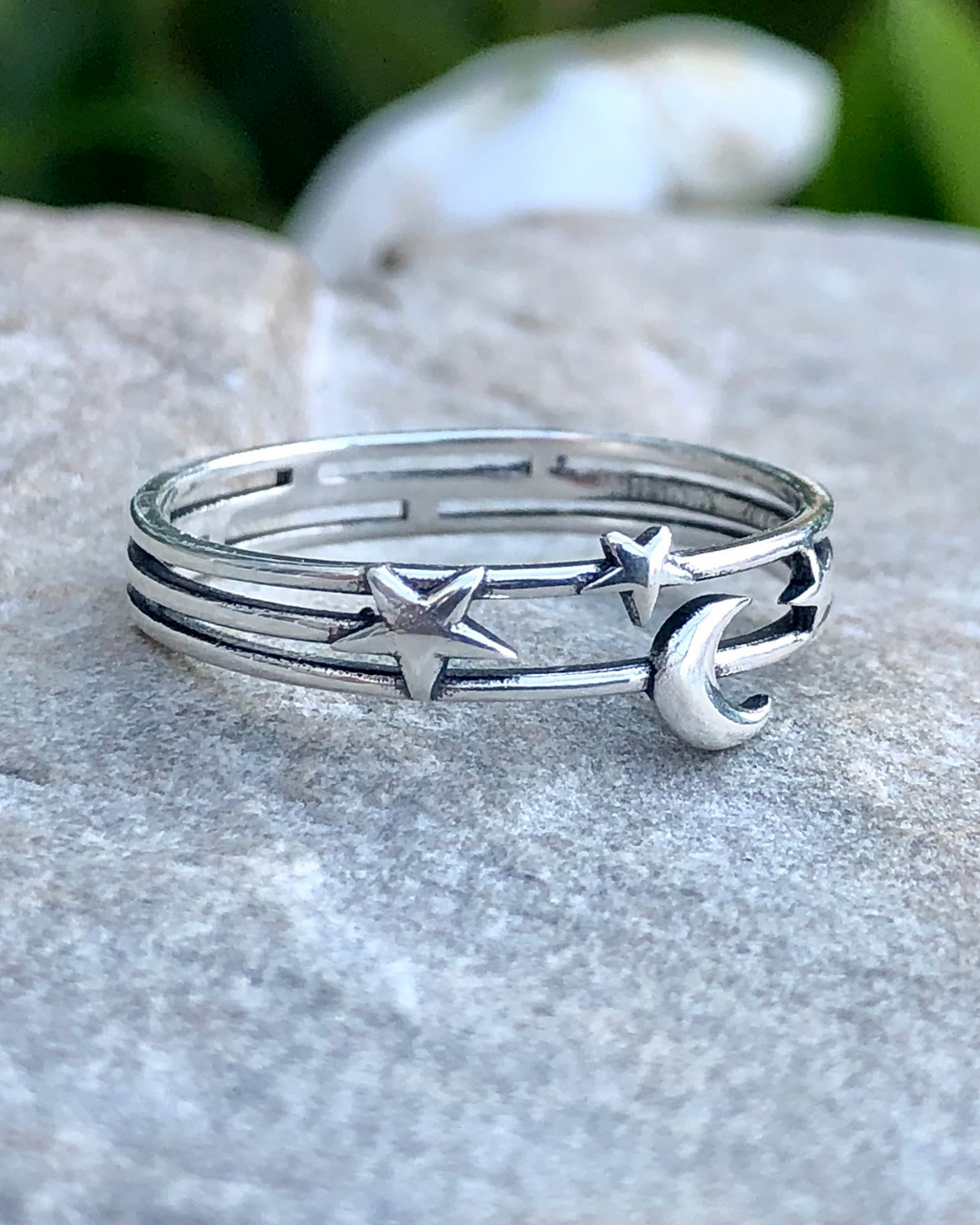 Moon and Stars Ring left side