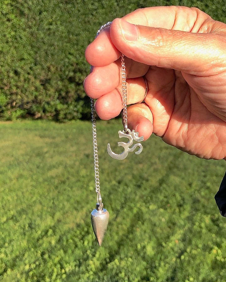 Silver Toned Metal Om Pendulum