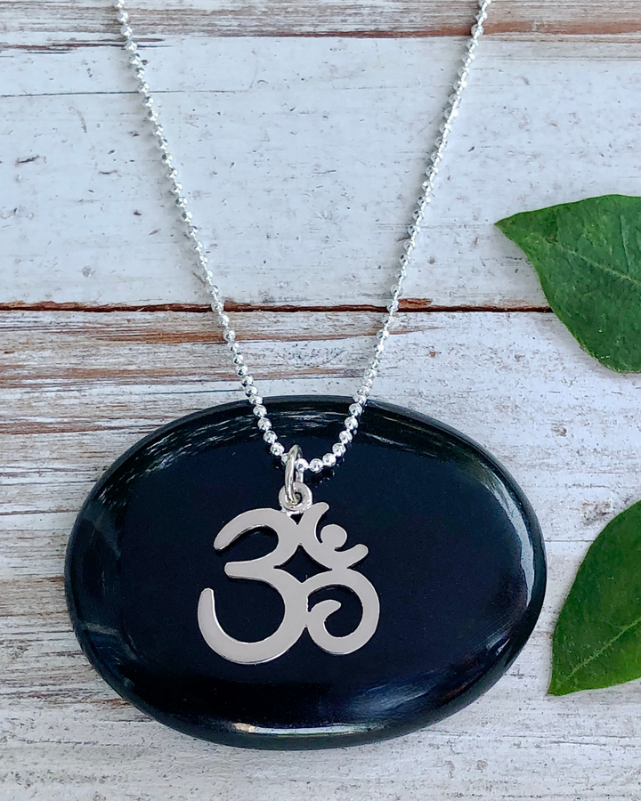 Sterling Silver Om Necklace