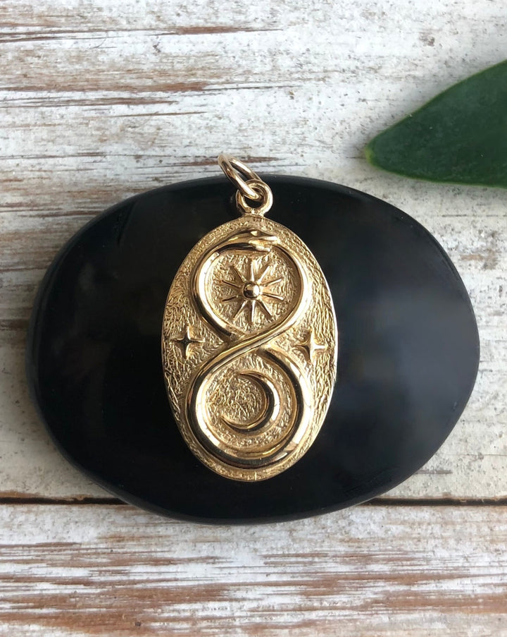 Ouroboros Gold Bronze Necklace