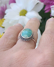 Sterling Silver Large Oval Turquoise Ring