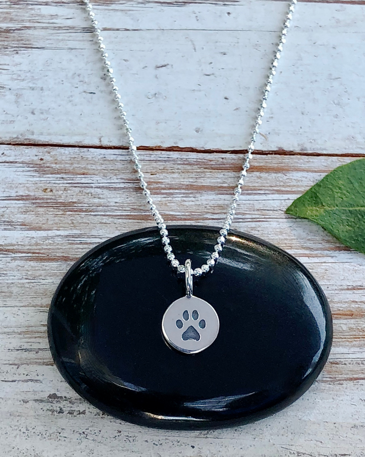 Silver Paw Print Necklace