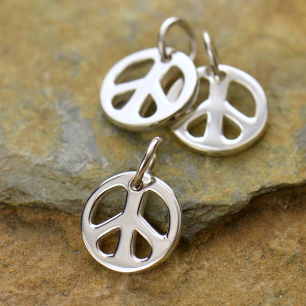 Silver Tiny Peace Sign Necklace