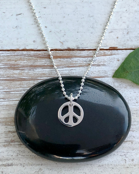 Amazon.com: Peace Sign Double Layer Necklace - Peace Symbol Necklace -  Stone Peace Sign Pendant - Adjustable Black Cord (White Turquoise) :  Handmade Products
