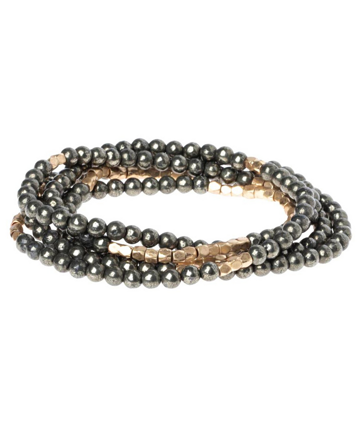 Pyrite With Gold Accents Gemstone Wrap