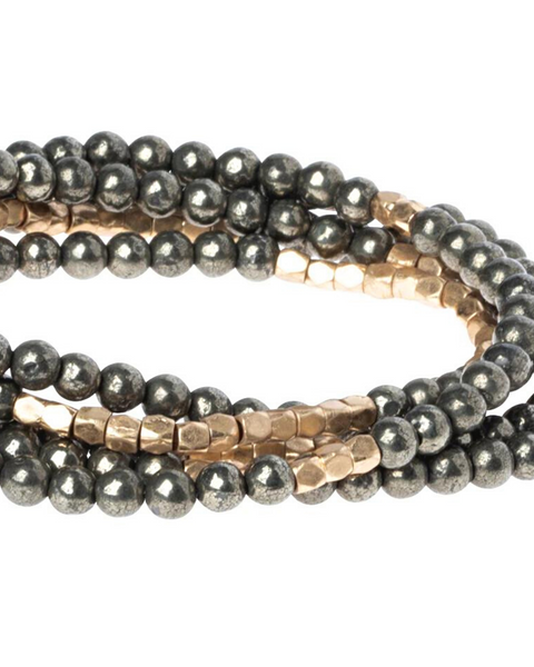 Pyrite With Gold Accents Gemstone Wrap