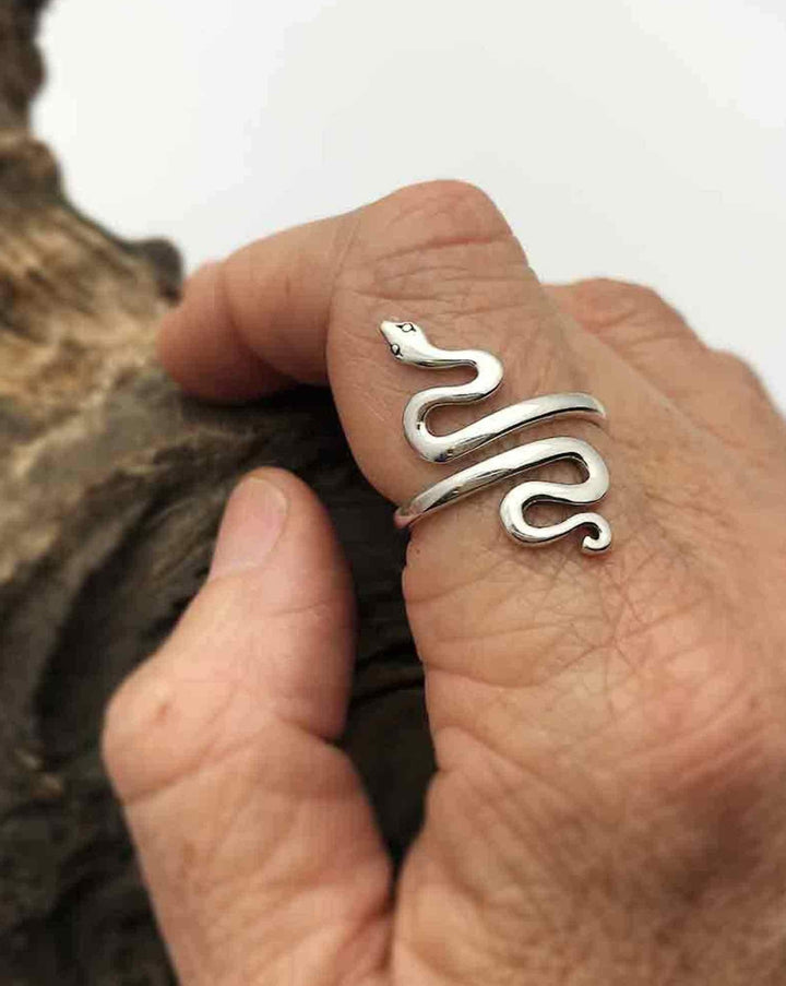 Adjustable Sterling Silver Serpent Ring