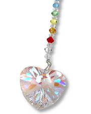 Crystal Heart with Rainbow Sun Catcher