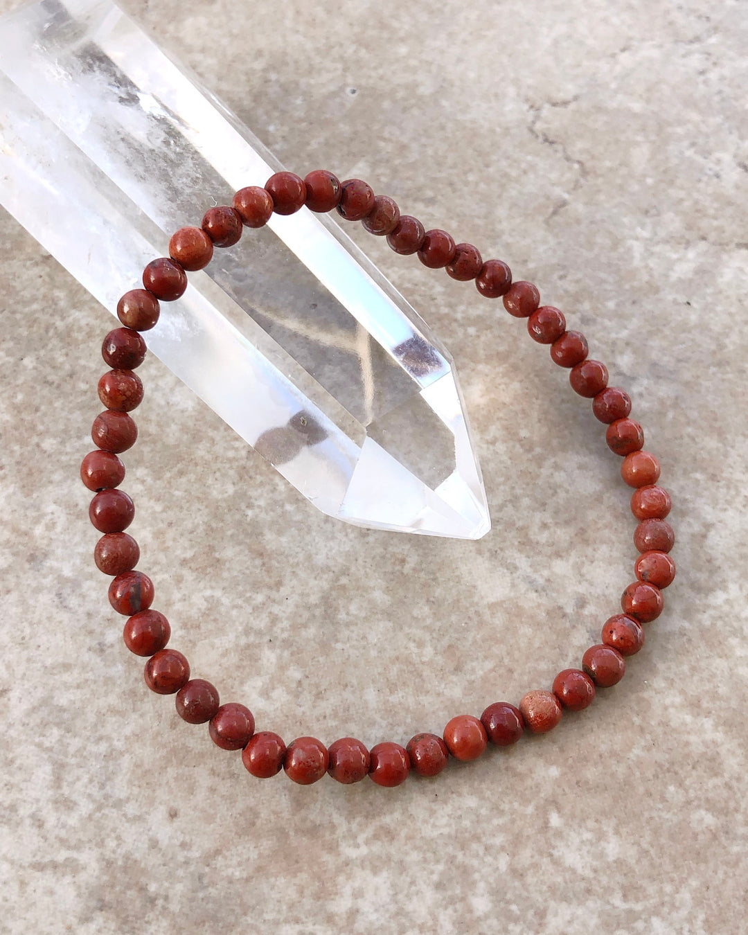 Children's Red Jasper 4mm Gemstone Bracelet