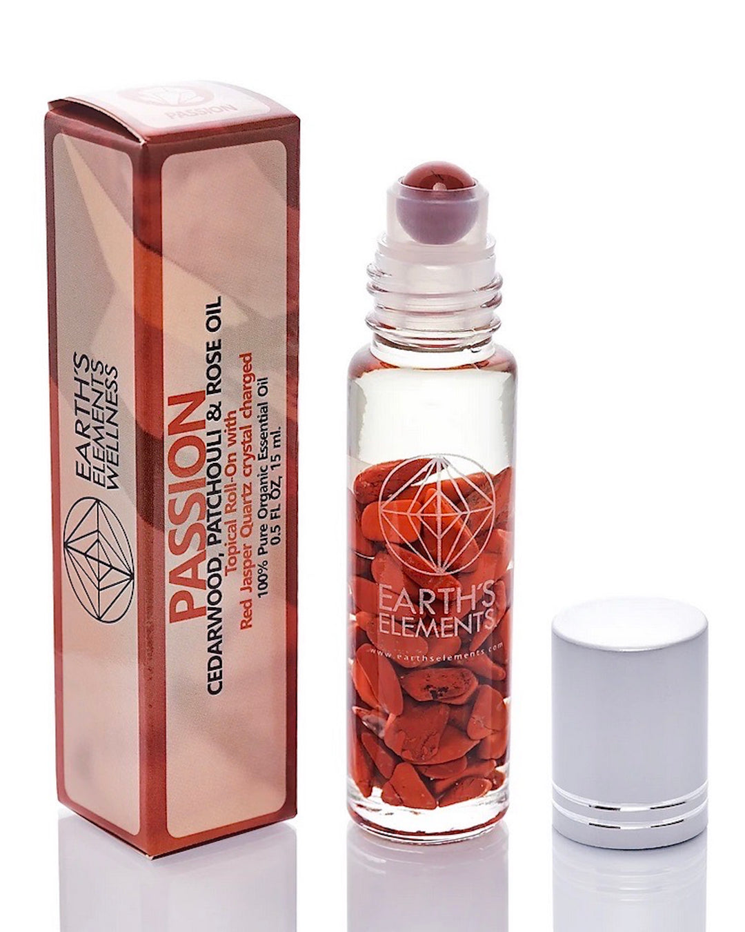 Red Jasper Essential Oil Gemstone Roll On - PASSION