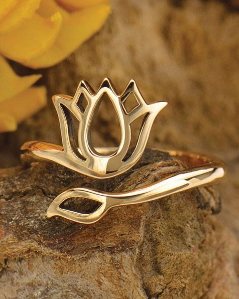 Lotus Ring Adjustable Bronze