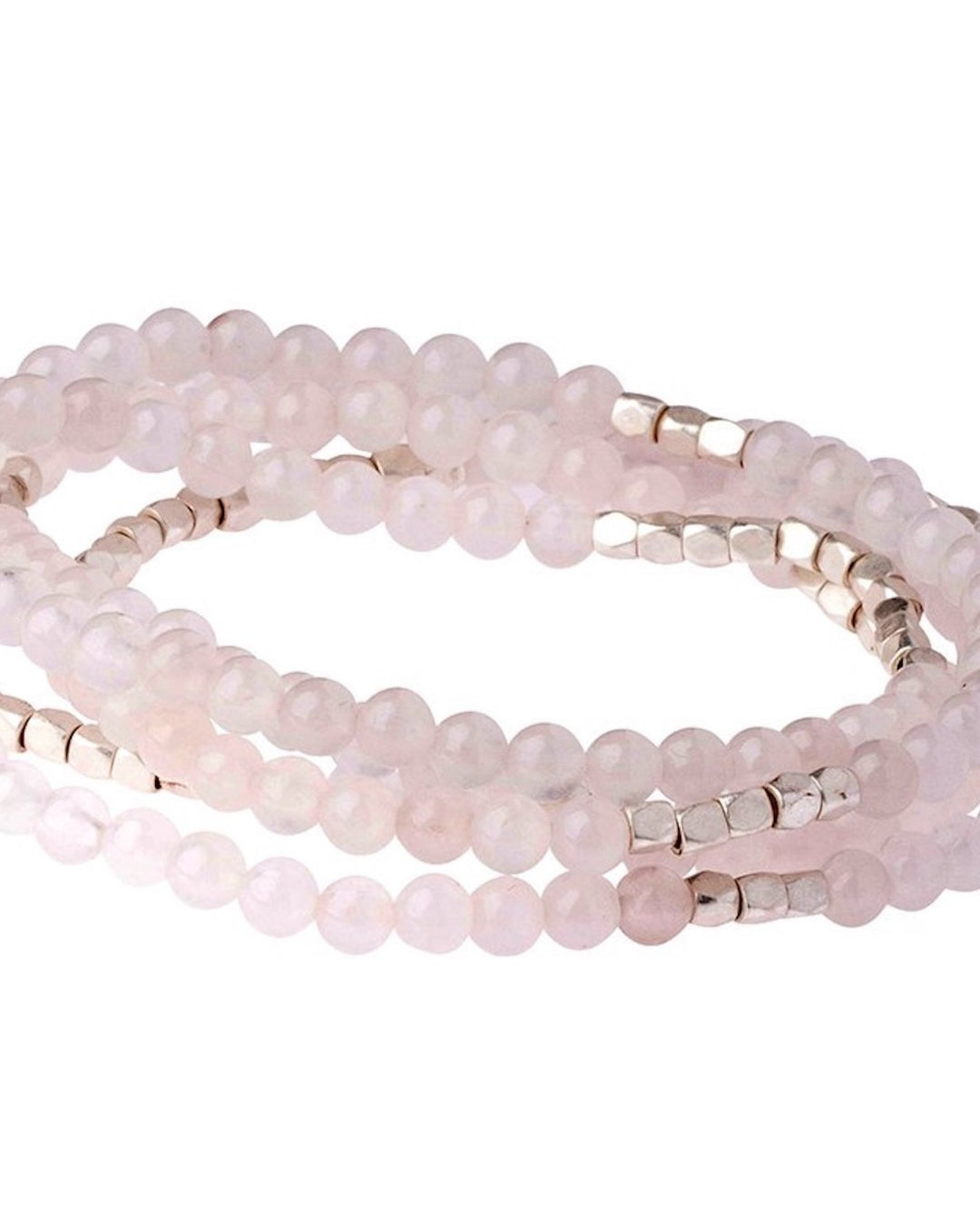 Rose Quartz With Silver Accents Gemstone Wrap