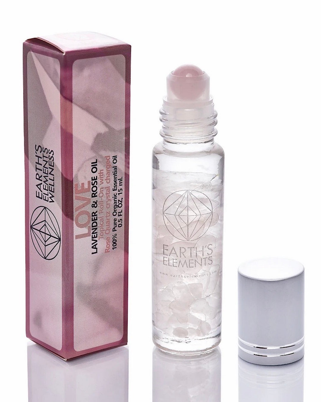 Rose Quartz Essential Oil Gemstone Roll On - LOVE