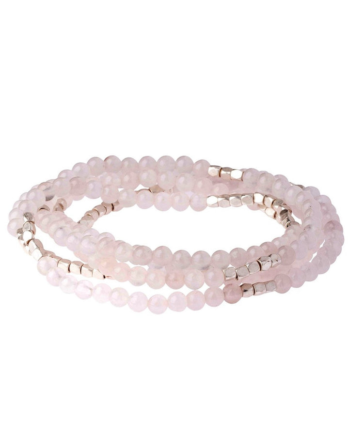 Rose Quartz With Silver Accents Gemstone Wrap