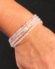 Rose Quartz With Silver Accents Gemstone Wrap
