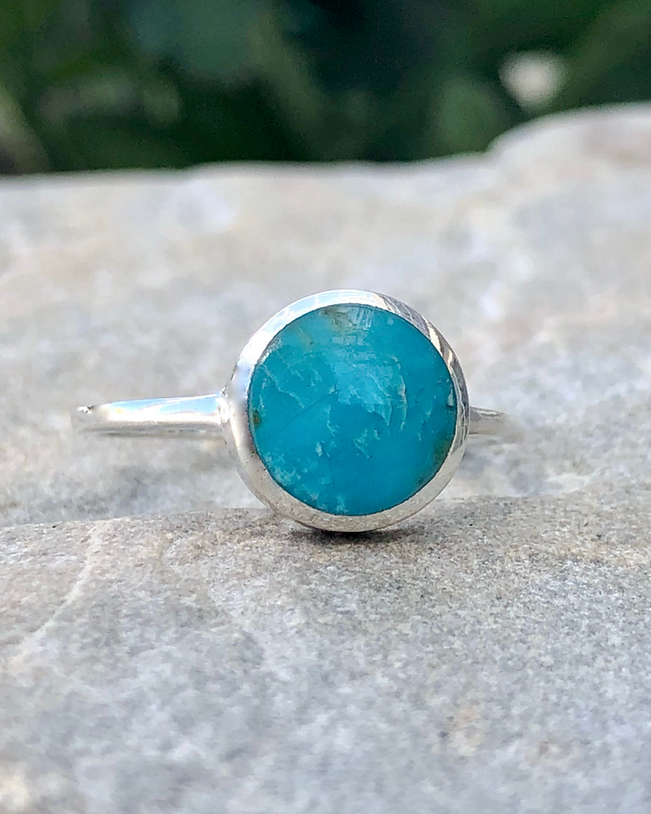 Sterling Silver Round Turquoise Ring