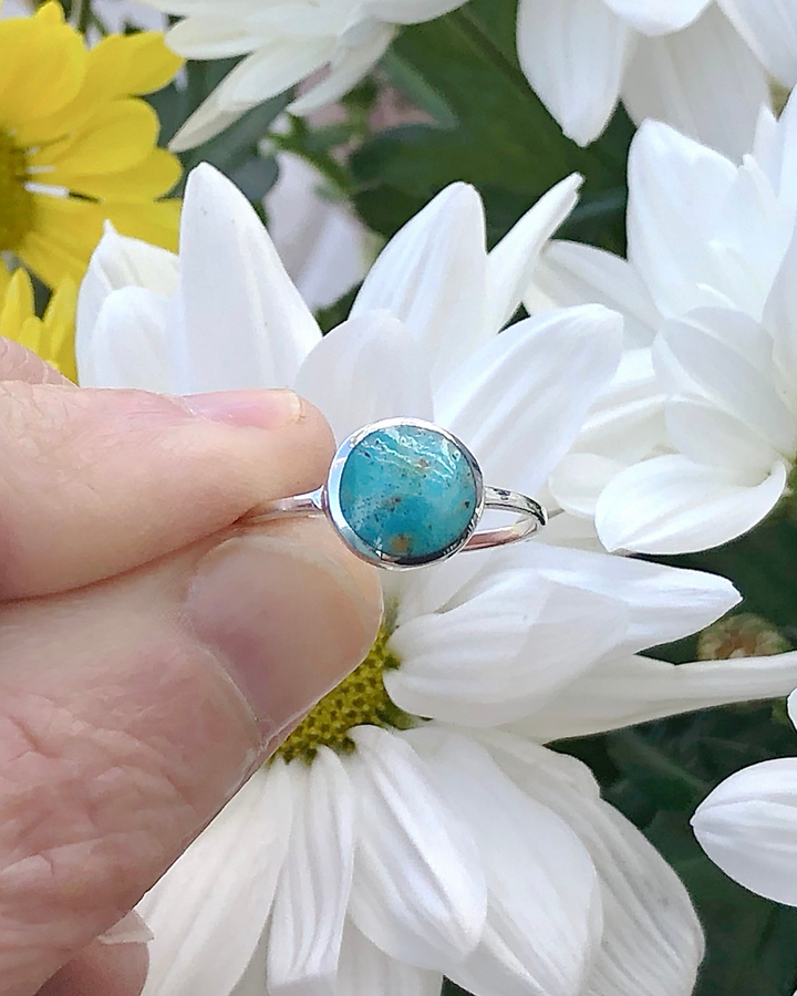 Sterling Silver Round Turquoise Ring