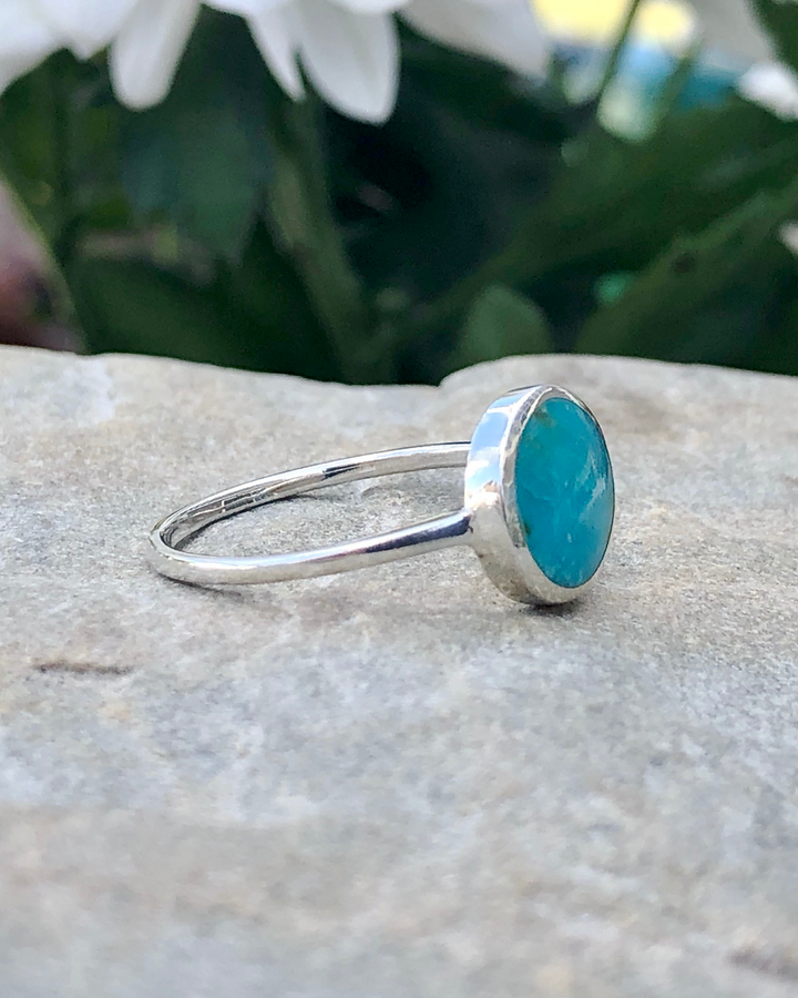 Sterling Silver Round Turquoise Ring