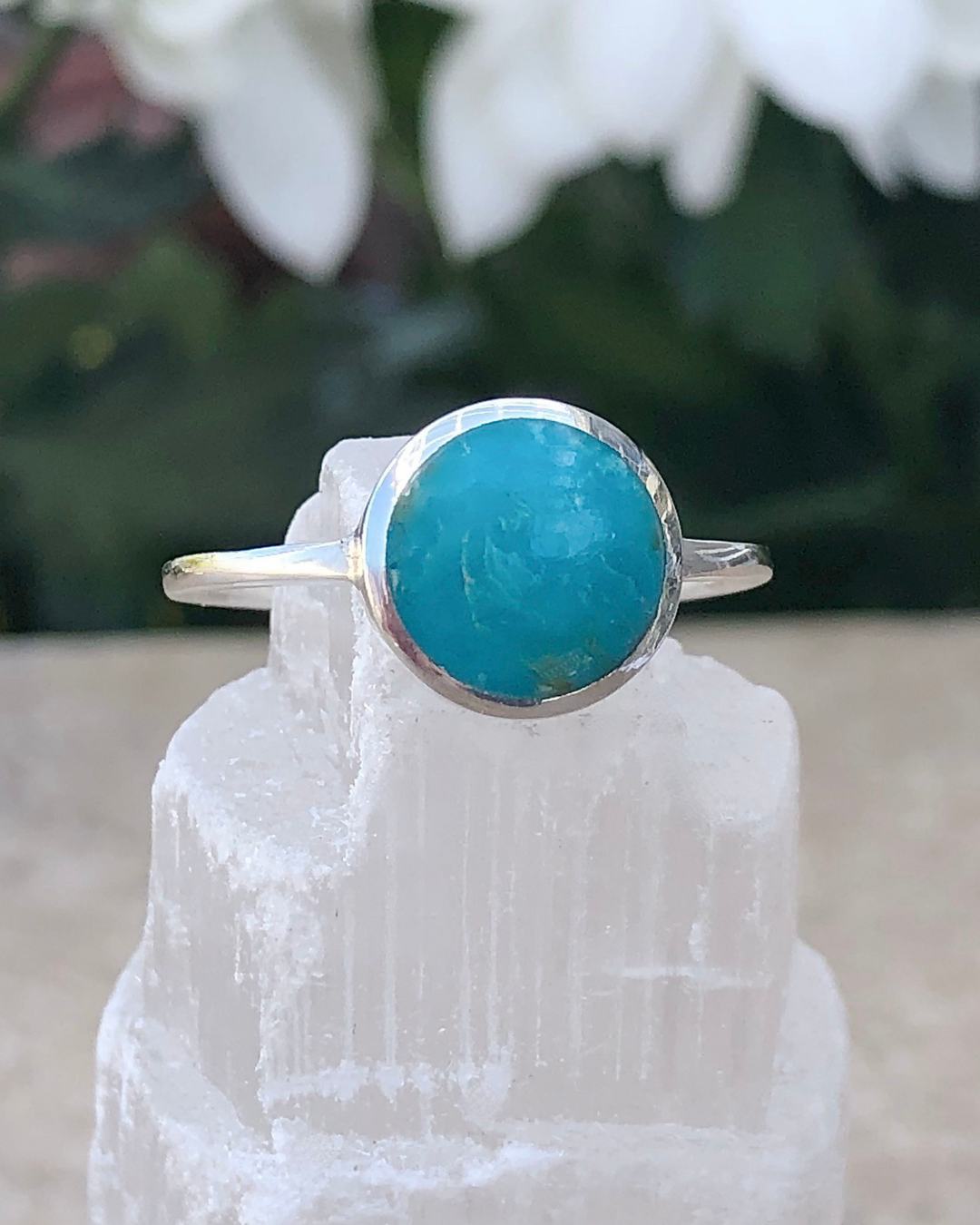 Sterling Silver Round Turquoise Ring