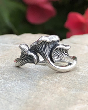 Sterling Silver Chanterelle mushroom ring