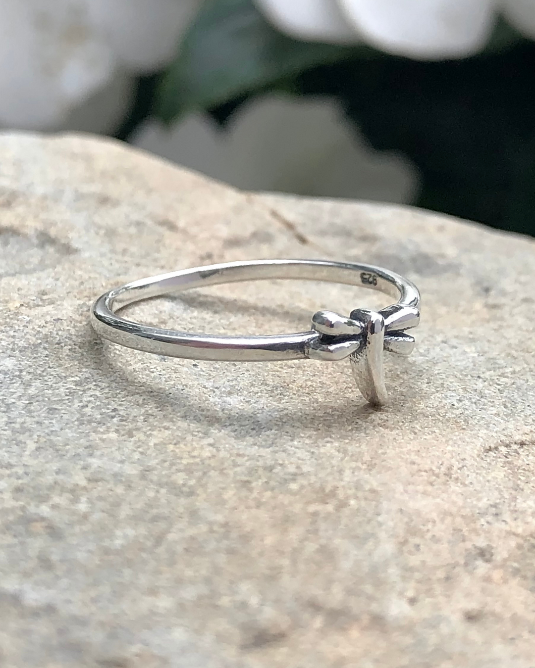 Tiny Dragonfly Sterling Silver Ring