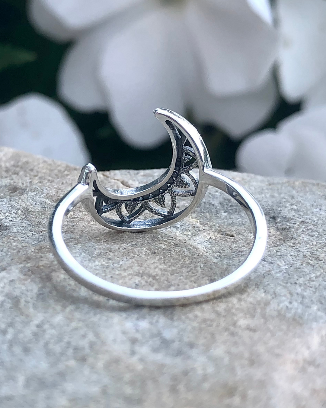 Crescent Moon Sterling Silver Ring – The Life Divine