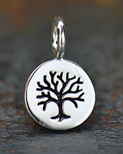 Tiny Silver Tree of Life Disc Necklace