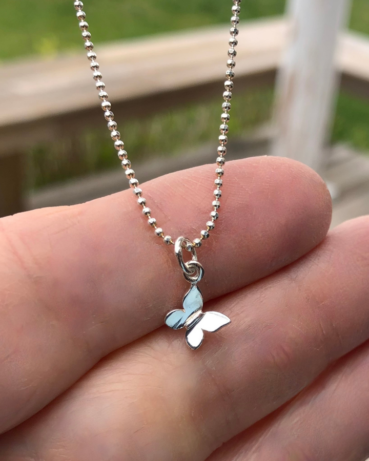 Tiny Butterfly Charm Necklace