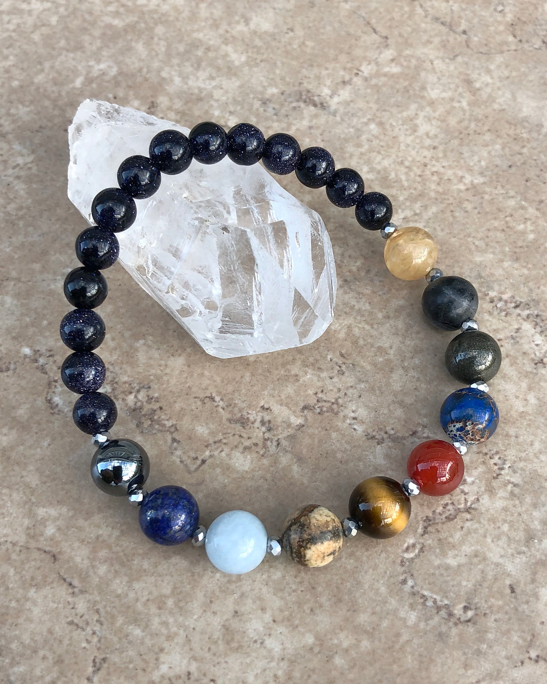 Solar System Galaxy Gemstone Bracelet