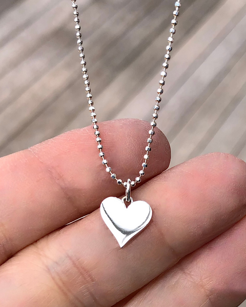 Solid Heart Charm Necklace