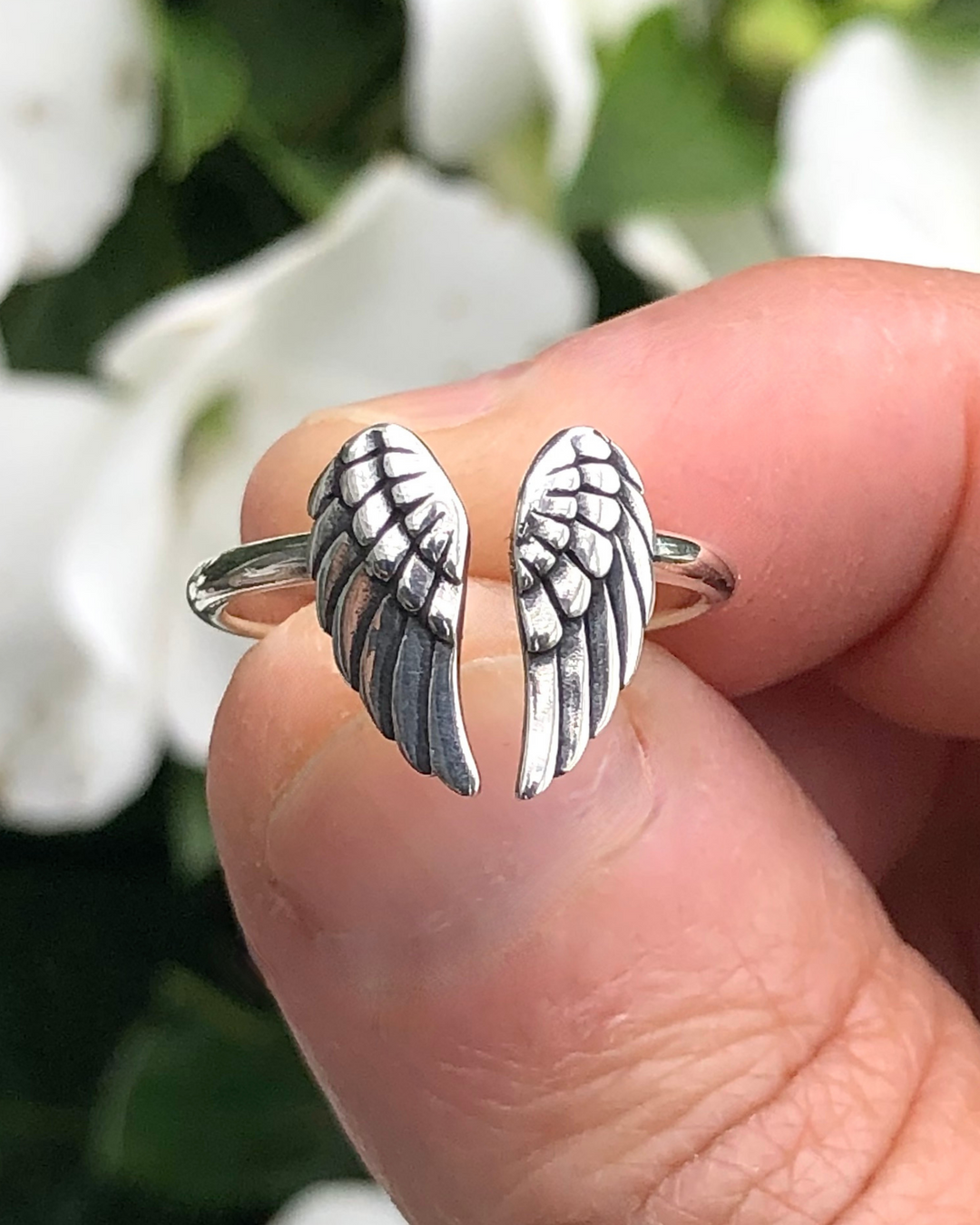 Angel wings ring sterling silver hot sale