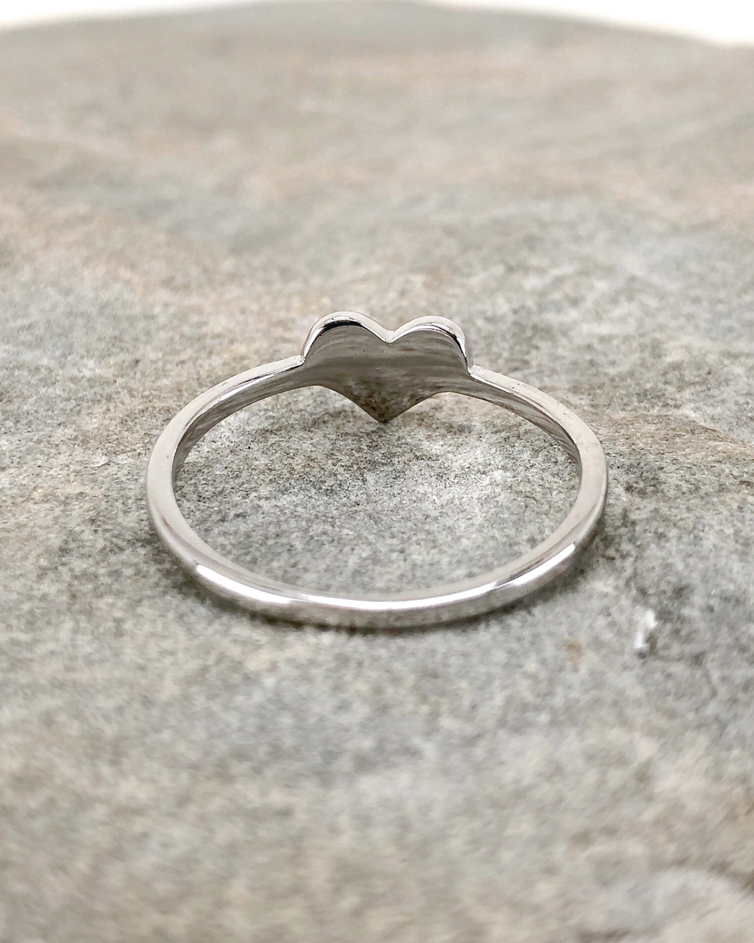 Sterling Silver Heart Ring back view