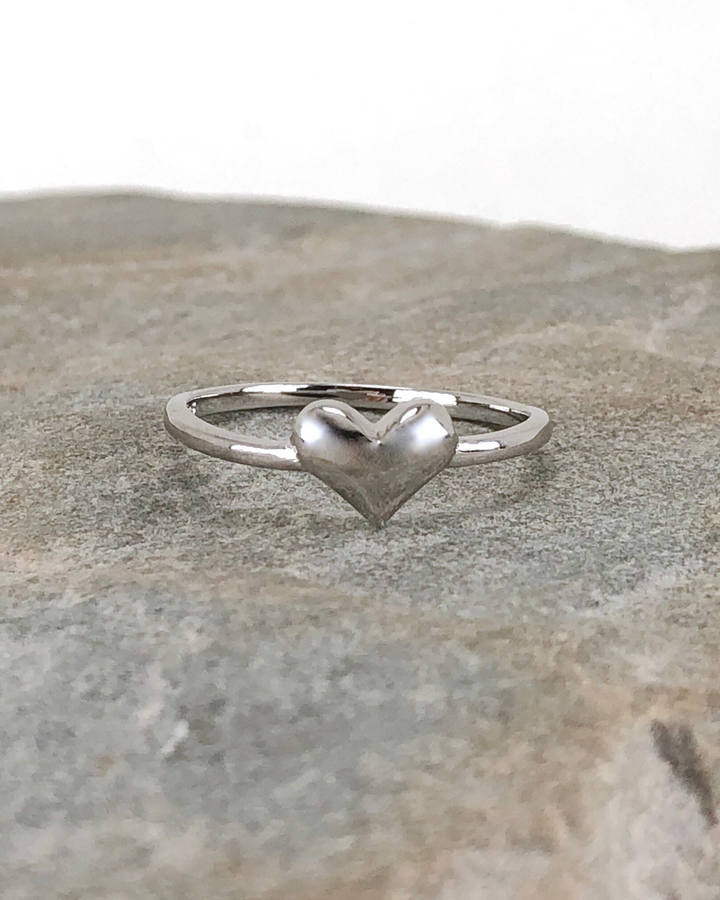 Sterling Silver Heart Ring front view