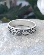 Sterling Silver Suns Eternity Band