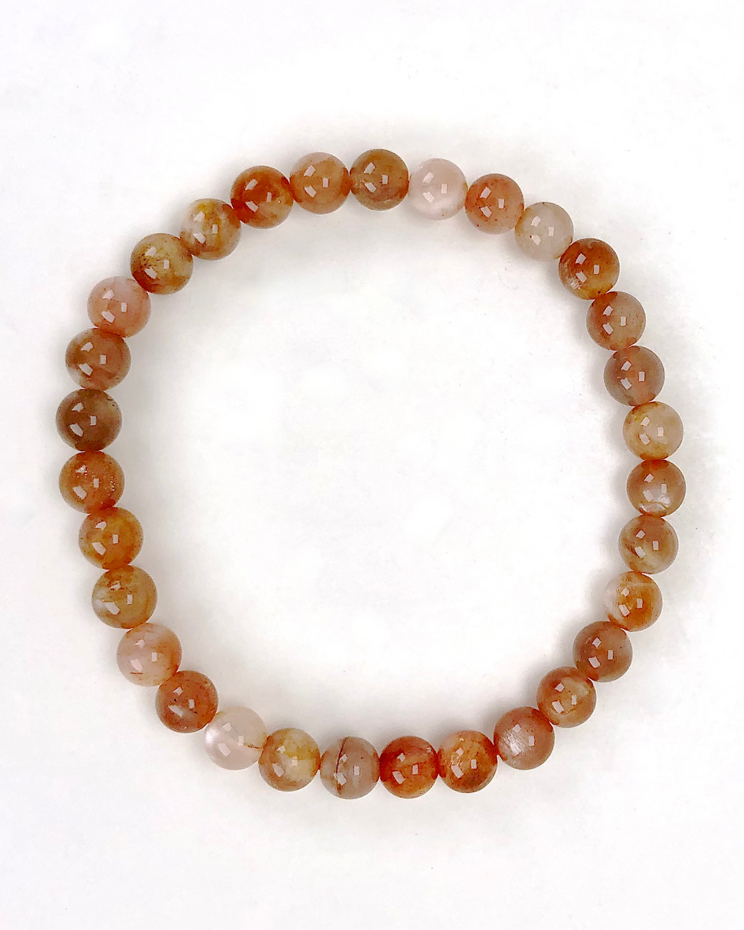 Sunstone 6mm Beaded Gemstone Bracelet