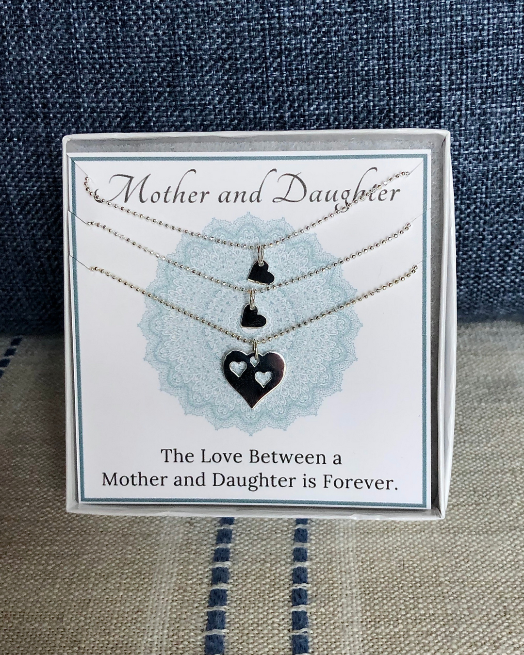 Mother and Two Daughters Heart Necklace Set