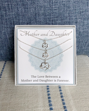 Mother and Two Daughters Infinity Heart Necklace Set