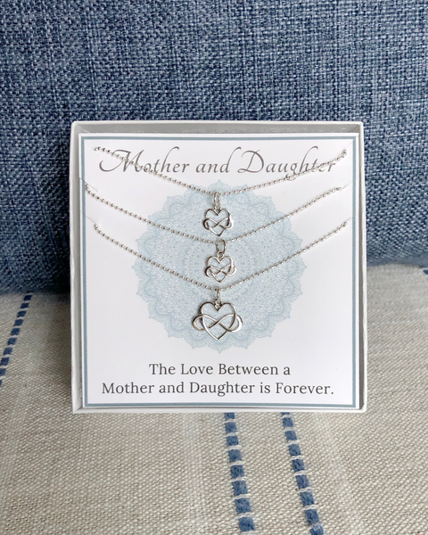 Mother daughter infinity necklace set deals