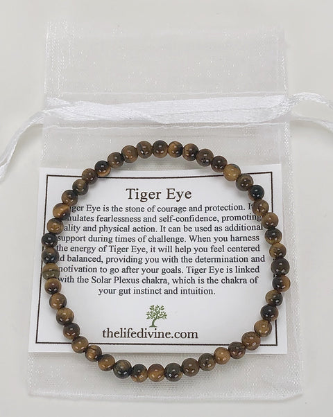 Children's Tiger Eye 4mm Gemstone Bracelet