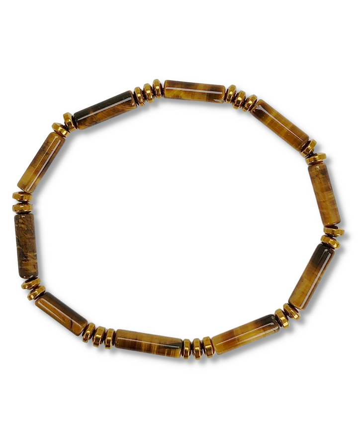 Tiger Eye Gemstone Tube Bracelet