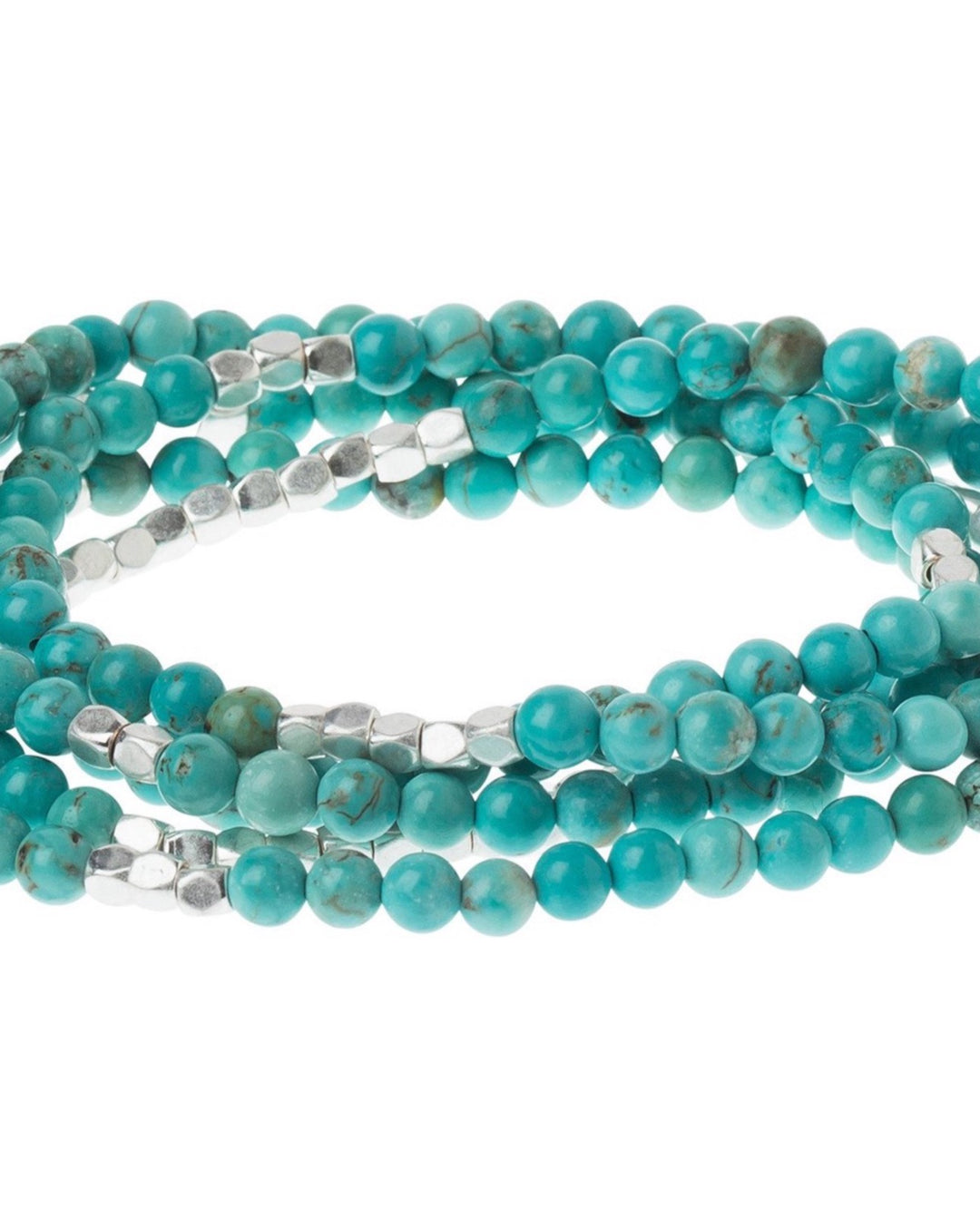 Turquoise With Silver Accents Gemstone Wrap